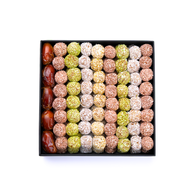Assorted Coconut Kholas Date Truffles – Gift Box