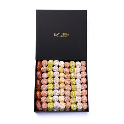 Assorted Coconut Kholas Date Truffles – Gift Box